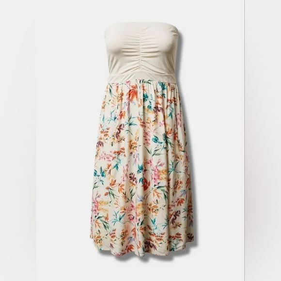 Torrid MIDI Jersey Sweetheart Tube Dress Carrie Floral 3x New Nwt - Picture 4 of 12